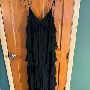 J. Crew Black Layered Maxi Dress